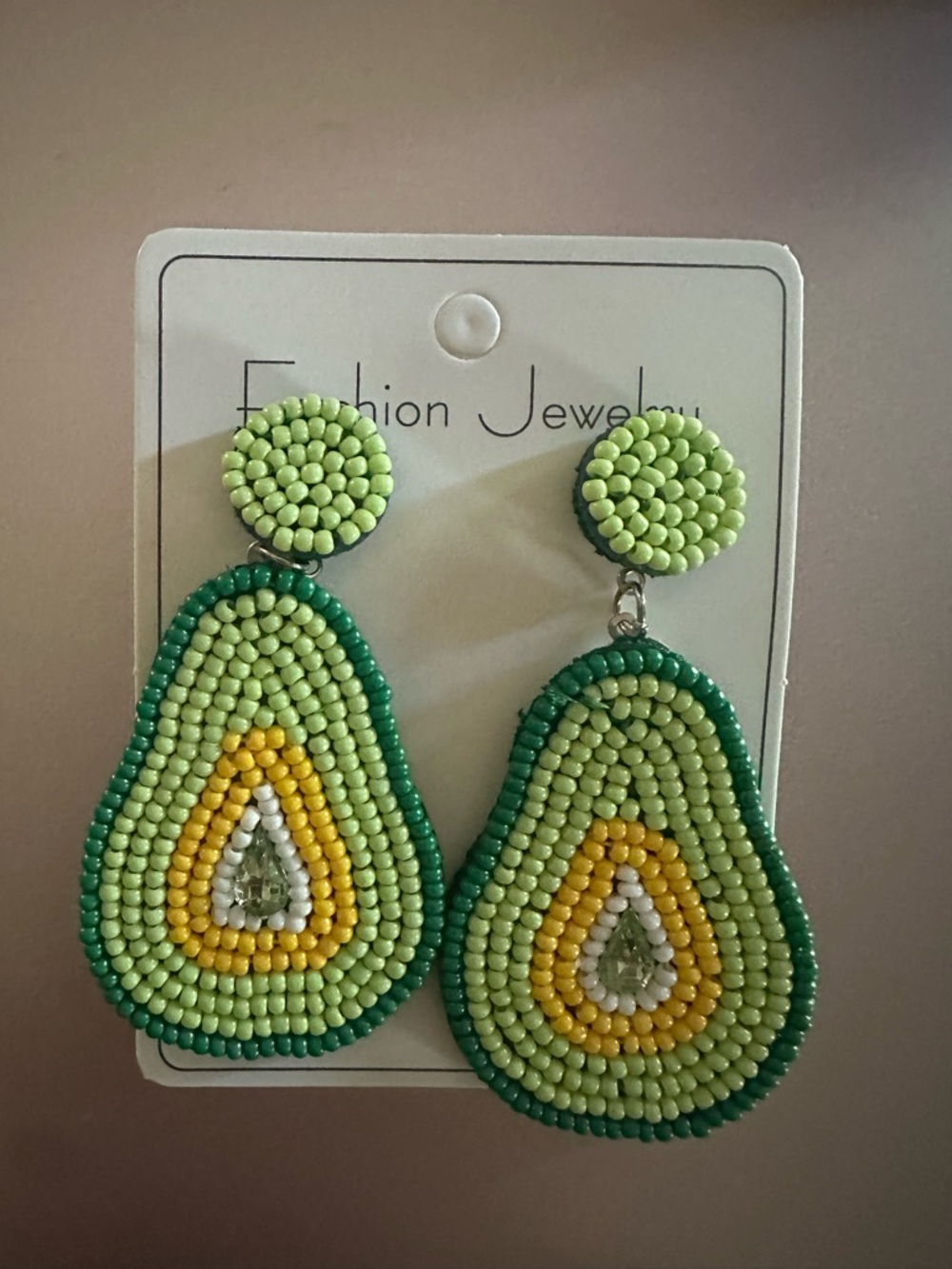 Avocado Beaded Earrings